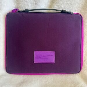 Marc by Marc Jacobs Purple Neoprene Black Patent Zip Around iPad Case 11" Diam.